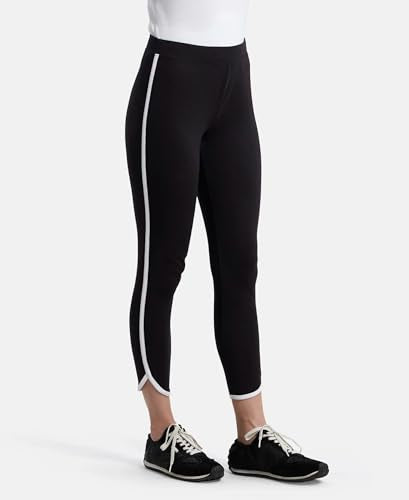 Jockey Women's Slim Fit Cotton Stretch Leggings (AW73_Black_L_Black_L)