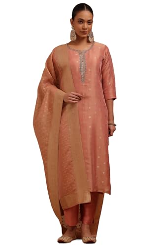 Soch Women's Organza Salwar Suit Set (EWA5CD22348_Peach