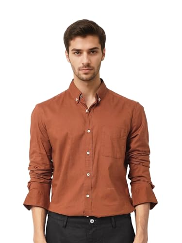 Rare Rabbit Men's Regular Fit Long Sleeve Plain Shirt