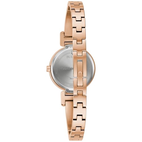 Bulova Marc Anthony Ladies Modern Diamond Stainless Steel Bangle Bracelet Watch, Rose Gold/Mother of Pearl Dial, Quartz Watch