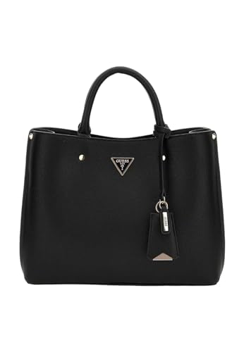 Guess Zipper PU Womens Casual Wear Satchel (BLACK, MEDIUM)