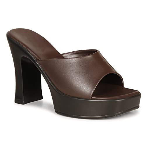 LUVFEET Women's Block Heel Fashion Sandal Synthetic Leather Comfortable and Stylish Soft Fashion Footbed For Women & Girls For Casual Wear & Formal Wear Occasions 4 inches heel