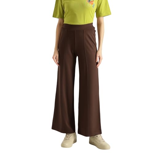 United Colors of Benetton Solid Pants (Size: M)-25A3PUWDLG24I23N Brown