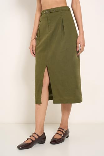 Annabelle by Pantaloons Womens Skirt_SS25WWANSKT00010E64A45_Capulet Olive_2XL