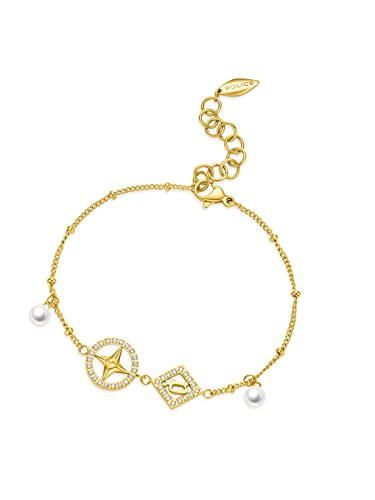 Police Sheeny Crystal Gold Bracelet For Women - PEJLB0002105