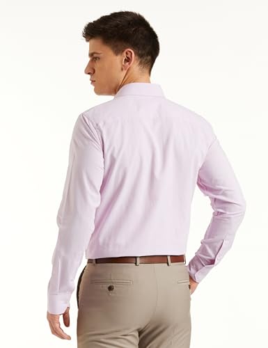 Amazon Brand - Symbol Men's Cotton Rich Formal Shirt | Plain | Full Sleeve - Regular Fit (Available in Plus Size) (Lilac_46)