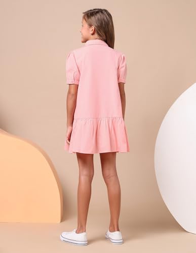 U.S. POLO ASSN. Girl's Cotton A-Line Mini Dress (UGDRS0420 Pink