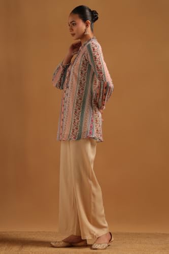 Soch Womens Green Chiffon Botanical Tunic