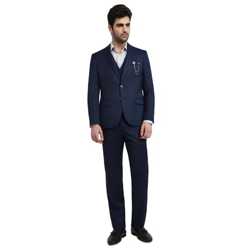 Raymond Blue Structure Pattern Men Suit