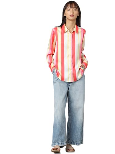 ONLY Women Striped Polyester Regular Fit Multicolor Shirt
