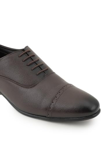 RAI SAHAB Formal Shoe for Men | Lace-Up Oxfords for Business & Casual Wear | Stylish Design with Comfortable Fit for All-Day Support(6407BRN-11UK) Brown