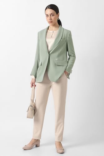 Women Green Textured Blazer