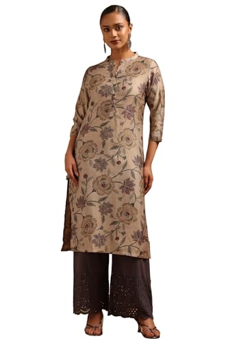 Soch Womens Beige Desert Storm Floral Kurta