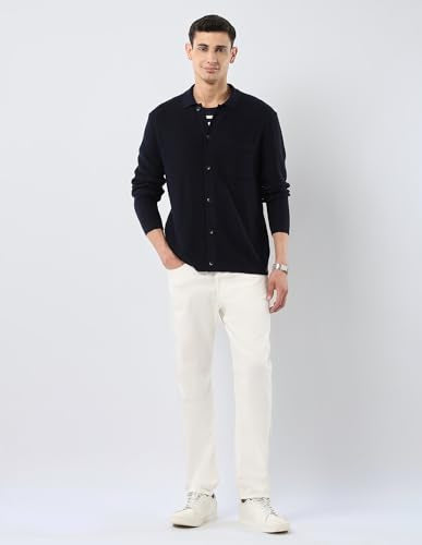 U.S.Polo Association Men's Patterned Knit Polo Neck Sweater (USSWE2463_Navy_M)