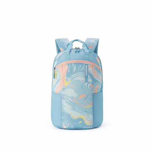 American Tourister Fleek | 32 Ltrs | 2 Compartments | Bottle Pocket | Ergonomic Padded Back Panel & Shoulder Straps | High School Backpack | 1 Year International Warranty | Greyish Blue