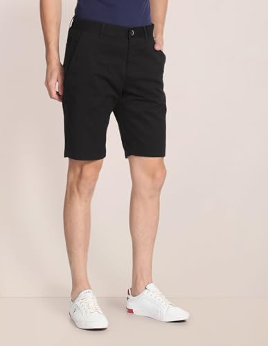 U.S. POLO ASSN. Mid Rise Solid Slim Fit Shorts Black