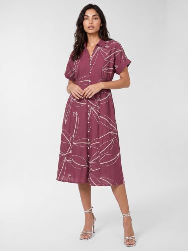 Max Women Embroidered Shirt Dress (Purple_S)
