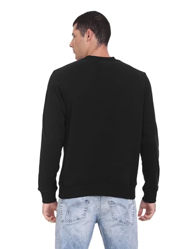 Calvin Klein Mens Black Solid Sweat Shirt (S)