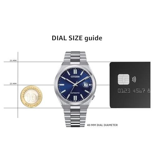 Citizen Stainless Steel Analog Blue Dial Men Watch-Nj0150-81L, Silver Band