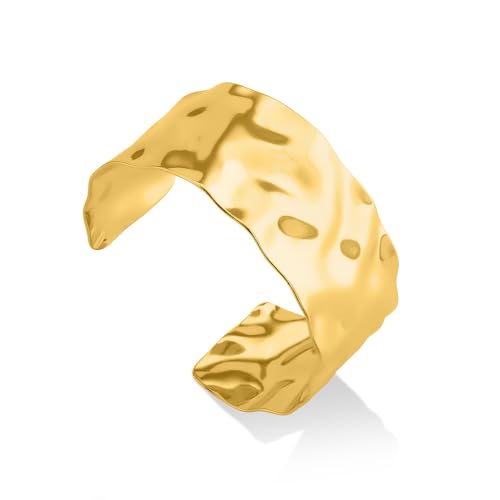 PALMONAS Gold Textured Cuff Bracelet for Women - Gift for Girls & Women | Waterproof & Anti-Tarnish Bracelet