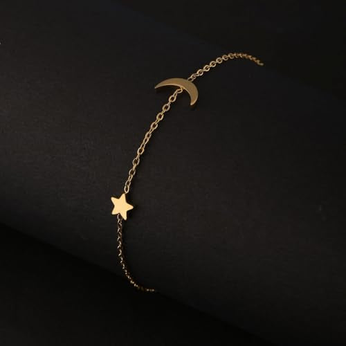 PALMONAS Star Moon Bracelet for Women - Gift for Girls & Women | Waterproof & Anti-Tarnish Bracelet
