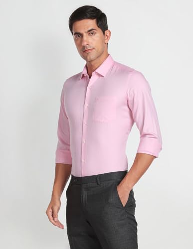 Arrow Men's Woven Design Slim Fit Shirt (ARAFSH0510_Pink