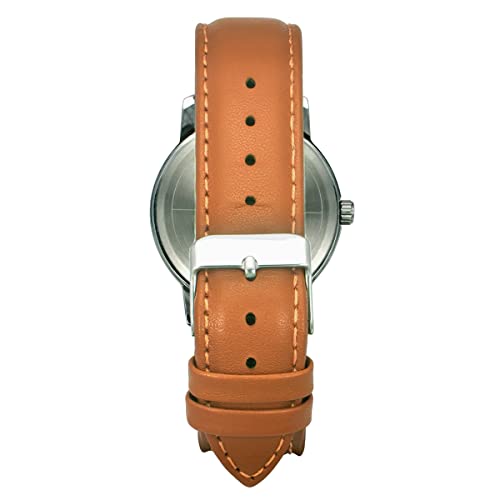 TIMEX Analog Watch for man with Blue Round Dial & Tan Leather Strap Band Water Resistant Men's Wrist Watches - TWTG31SMU01