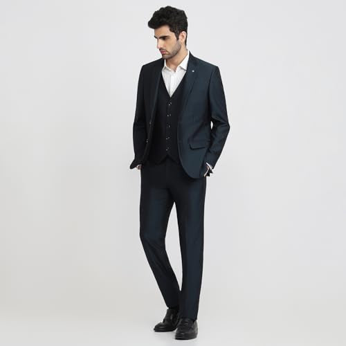 Raymond Petrol Structure Pattern Men Suit Purple