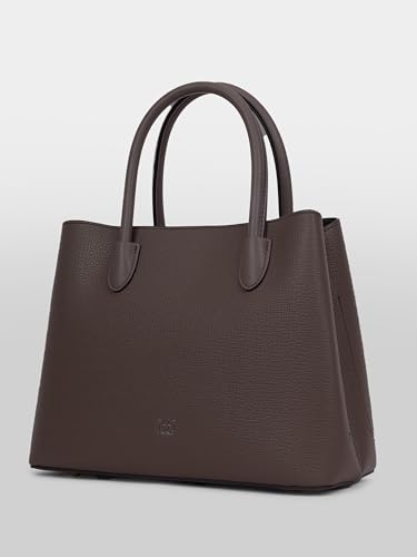 ITTI Steller Handheld Structured 3-Compartment Handbag Purse for Women with Free Matching Wallet | Elegant Daily & Work Use Bag (Coffee)