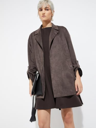 Max Alaya F x URB_N Women Suede Blazer (Brown_L)