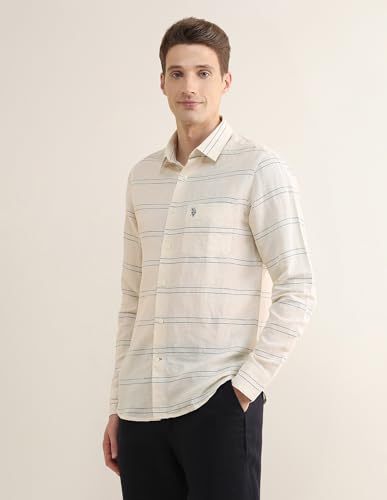 U.S.Polo Association Men's Horizontal Striped Regular Fit Shirt