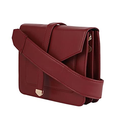 ACCESSHER stylish trendy Maroon Solid Sling Bag for girls and women