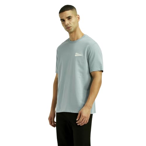 Levi's Men's Solid Light-Blue Crew Neck T-Shirt