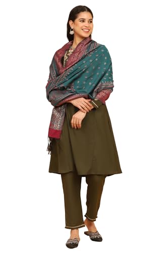 W for Woman Teal Ethnic Motifs Zari Dupatta