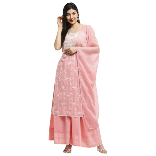 BIBA Women Pink Cotton Straight Kurta Set_36