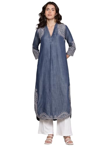 Ritu Kumar Blue Tencel Denim Kurta