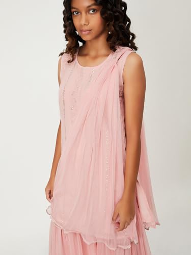 Max Girls Embroidered Sharara Set(Pink_9-10 Y)