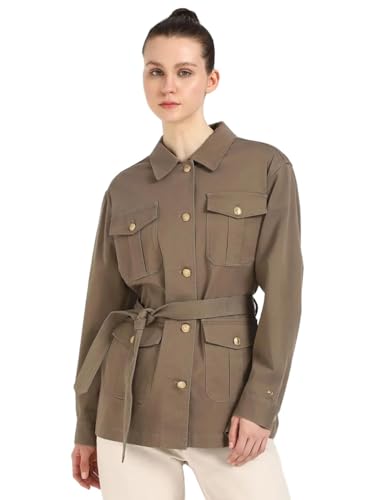 Tommy Hilfiger Women's A-Line Coat (F25HWOT006_Tundra Brown