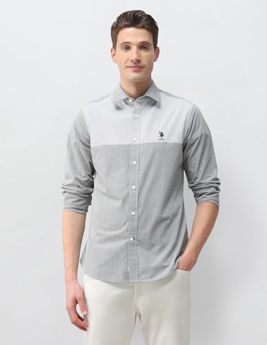 U.S.Polo Association Men's Solid Regular Fit Shirt
