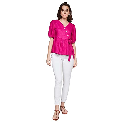 AND Women's Regular Fit Tunic Shirt (FW22AJ186TLV_Pink XL)