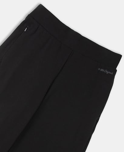 Jockey U102 Women's Super Combed Cotton Rich Relaxed Fit Wide Leg Pants with Zipper Pockets_Black_L