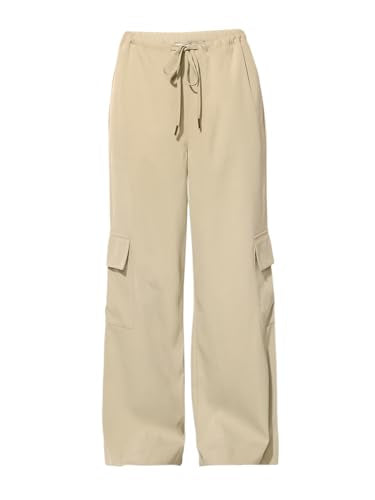 ONLY Women's Regular Fit High-Rise Beige Pants
