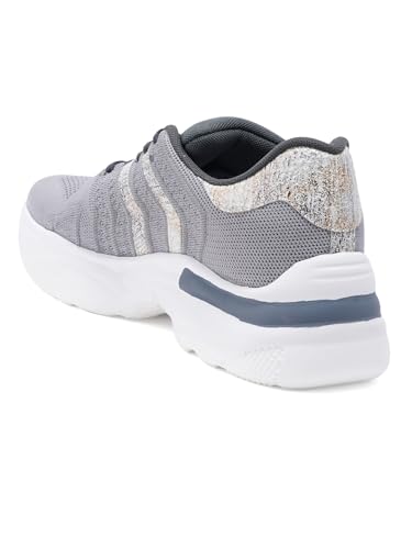 Carlton London Women L Grey Comfortable Lace-Up Snakeer with Heels, for for Casual, Walking & Daily Use (39)
