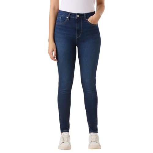 Women Blue Mid Rise Skinny Fit Powerflex Jeans