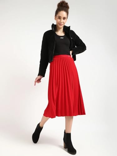 Regular Fit Solid High Rise Skirt