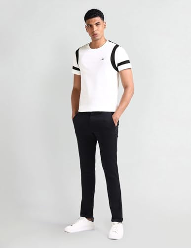 Arrow Sport Mens White Solid Crew Neck Short Sleeve Men's T-Shirts & Polos (ASAEOTS5126_White_M)