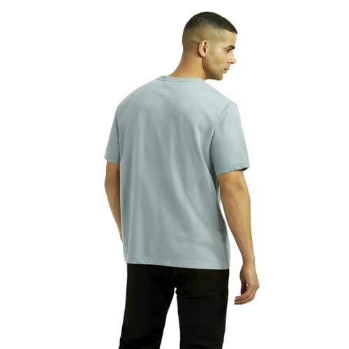 Levi's Men's Solid Light-Blue Crew Neck T-Shirt