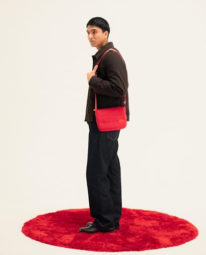 DailyObjects Scarlet Wing Crossbody Bag For Girls, Men and Women | Crafted with soft-touch Polyester | One Spacious Main Zippered Compartment and Two Deep Slip Pockets | Detachable Strap