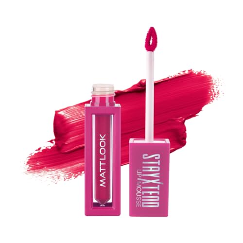 MATT LOOK StayXtend Lip Mousse Smudge & Transfer proof, Long Lasting, Non-Sticky, Waterproof Liquid Lipstick for women, everyday use with Vitamin E, Loud Pink - 4ml (Pack of 1)