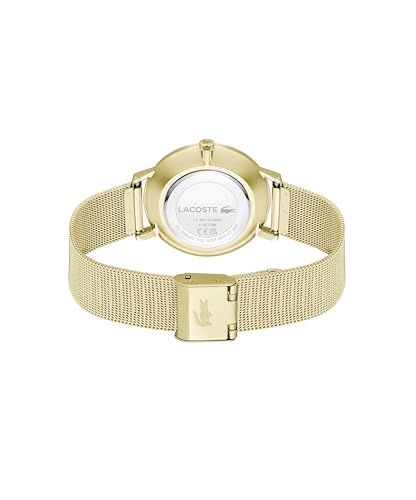 Lacoste Crocorigin Qtz Basic Slim Gold Round Dial Women's Watch- 2001474
